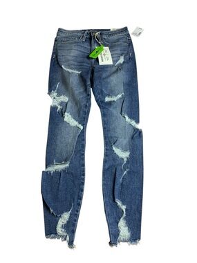 NWT Bootlegger Repreve Distressed Cropped High Rise Slim Jeans 24W x 26L